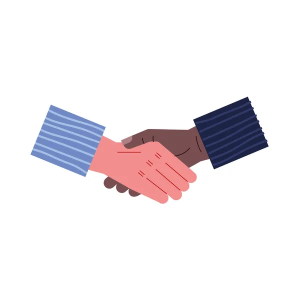 Interrazziale handshake affare — Vettoriale Stock