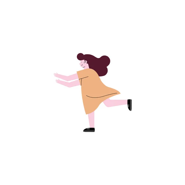 Petite fille courir — Image vectorielle