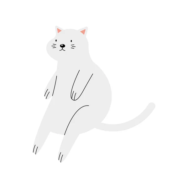 Maskotka białego kota — Wektor stockowy