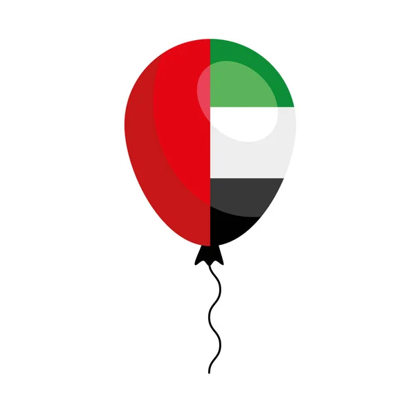 Bandeira dos Emirados Árabes Unidos em hélio balão — Vetor de Stock