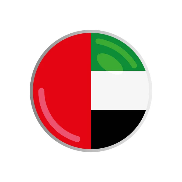 Bandeira dos EAU no botão — Vetor de Stock