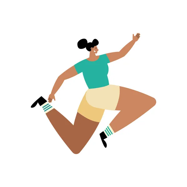 Jeune femme sautant — Image vectorielle