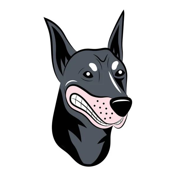 Sticker chien doberman — Image vectorielle