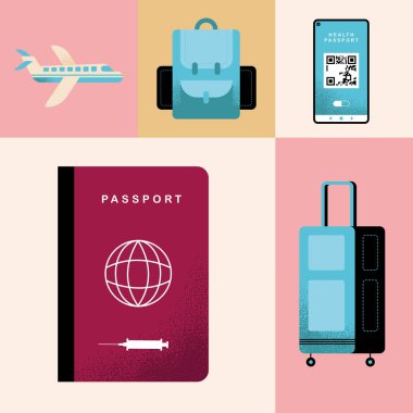 beş sağlık pasaport simgesi