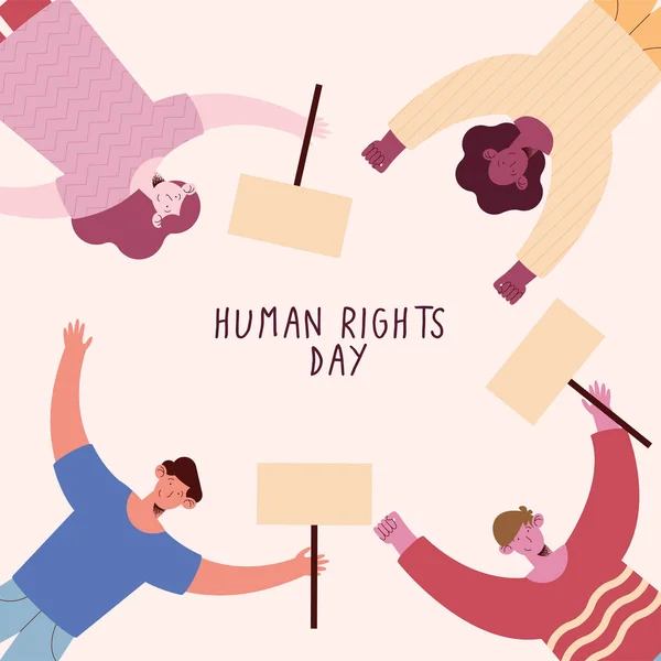 Celebración del día de los derechos humanos — Archivo Imágenes Vectoriales