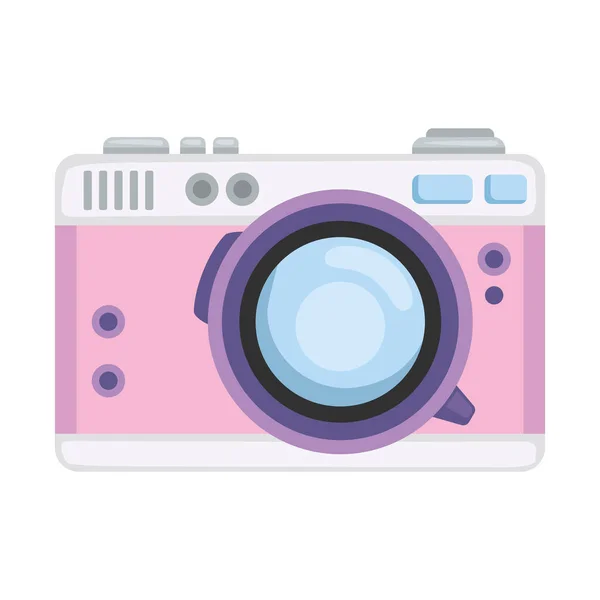 Caméra rétro de couleur rose — Image vectorielle