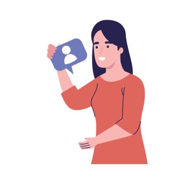 Konuşma balonu olan kadın