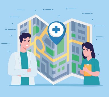 Kağıt haritadaki doktorlar