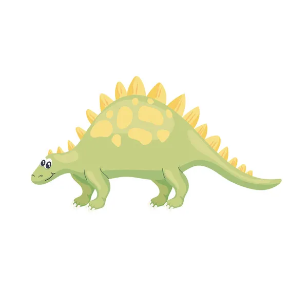Karakter stegosaurus yang lucu - Stok Vektor