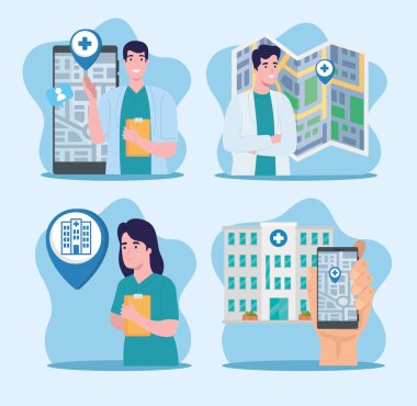 Hastane haritası simgeleri