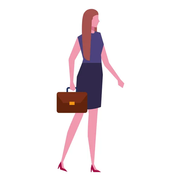 Mujer de negocios con cartera — Vector de stock