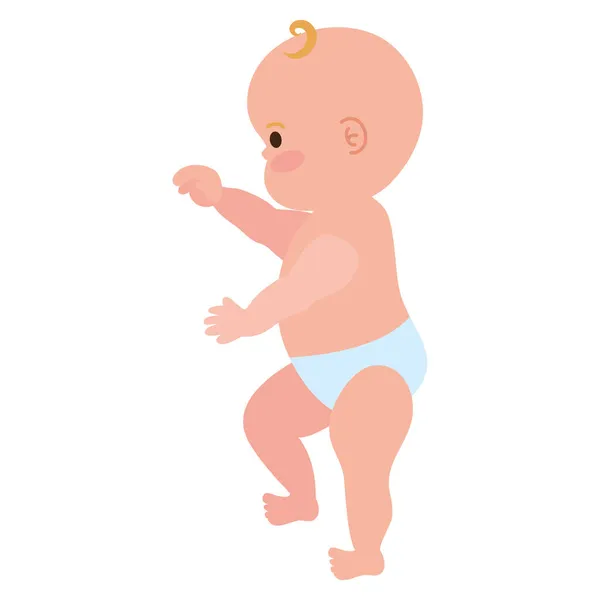 Cute baby boy walking — Stock Vector