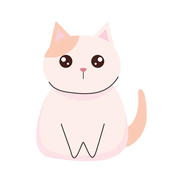 Gato manchado kawaii — Vetor de Stock