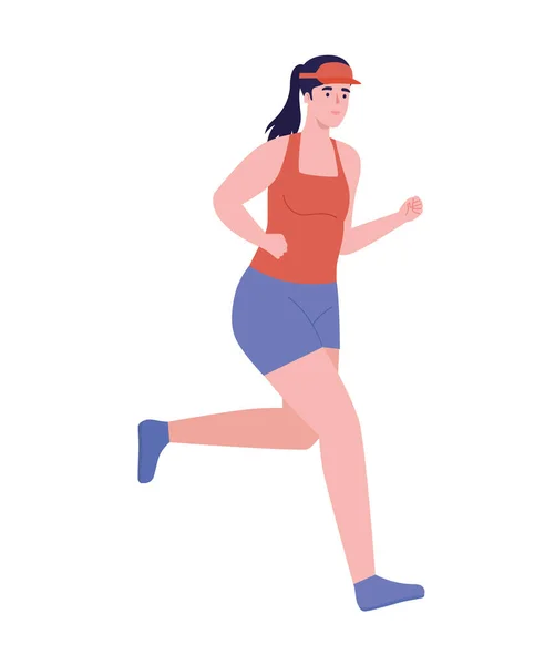 跑步的女运动员 — 图库矢量图片