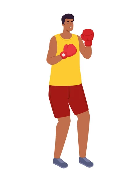 Afro πυγμαχία αρσενικό αθλητή — Διανυσματικό Αρχείο
