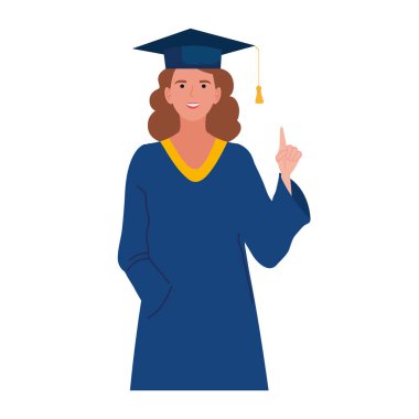 Güzel bayan mezun oldu.