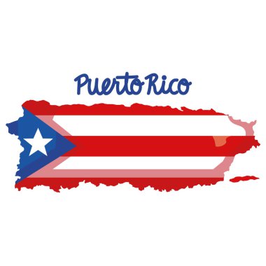 Puerto Rico bayrağı boyanmış.