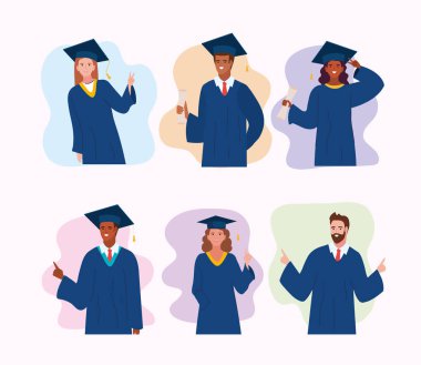 Mutlu insanlar mezun oldu.