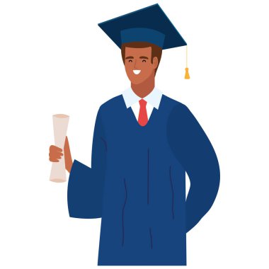 Diplomalı bir afro mezunu.