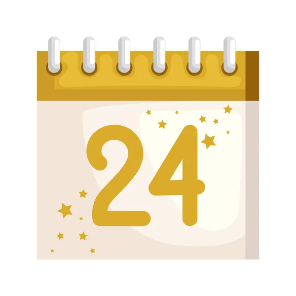 Ημερολόγιο με χρυσό 24 — Διανυσματικό Αρχείο