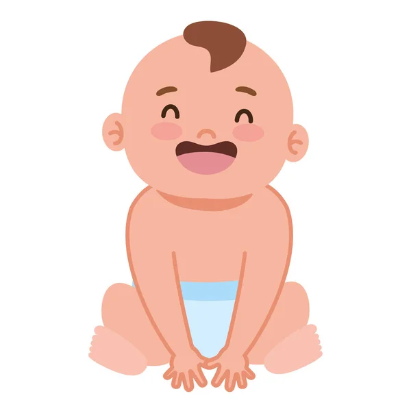 Little baby boy seated — Stock Vector