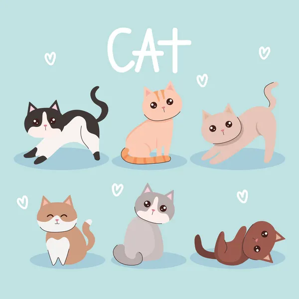 Banner com gatos bonitos —  Vetores de Stock