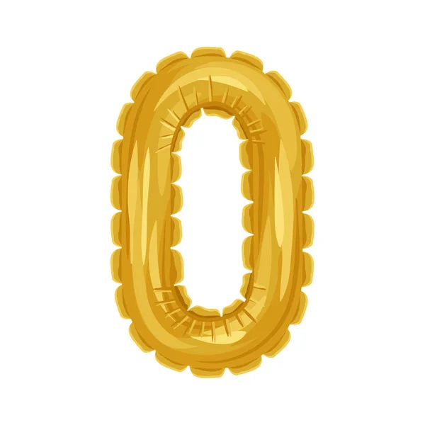 Golden number 0 icon — Stock Vector