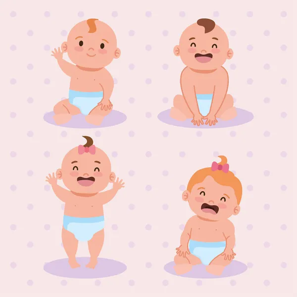 Groupe de bébés — Image vectorielle