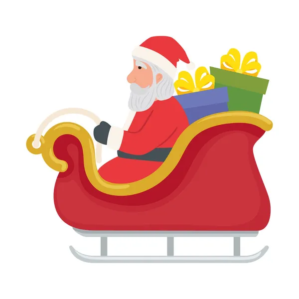 Santa Claus y regalos — Vector de stock