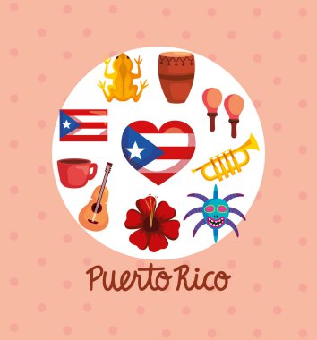 traditional icons of puerto rico clipart