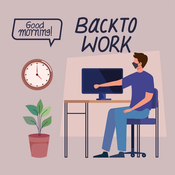 Ikoner av tillbaka till arbetet — Stock vektor