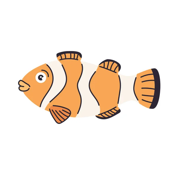 可爱的小丑鱼动物 — 图库矢量图片