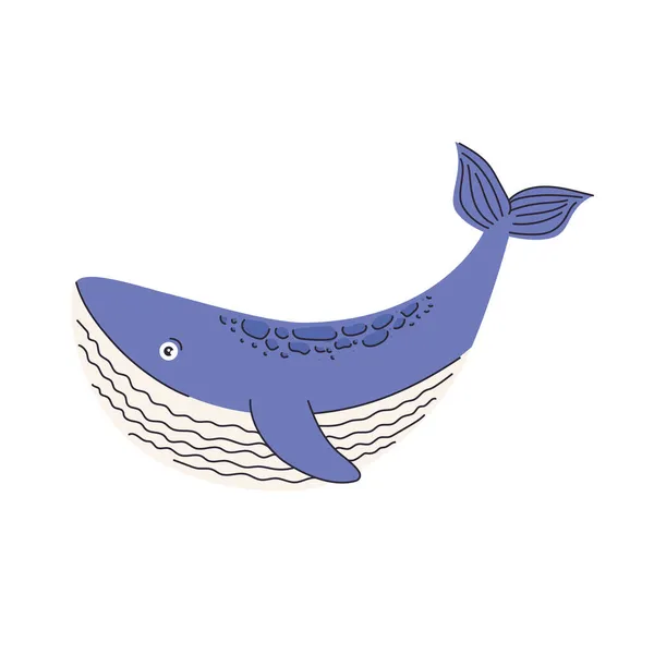 Lindo animal de ballena — Vector de stock