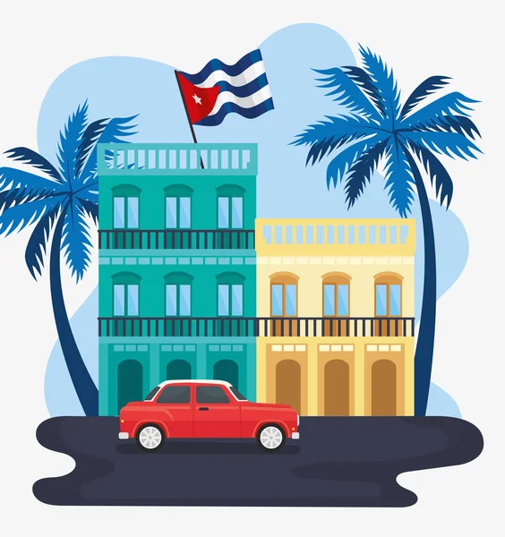 Kubas Straßenszene — Stockvektor