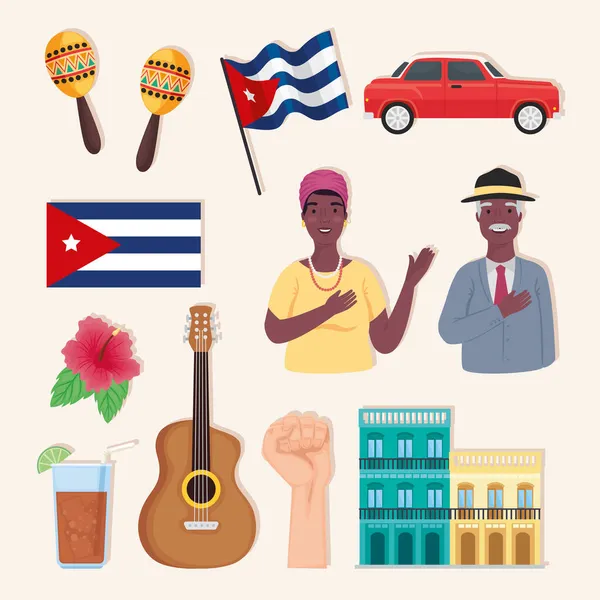 Elf cuba country iconen — Stockvector