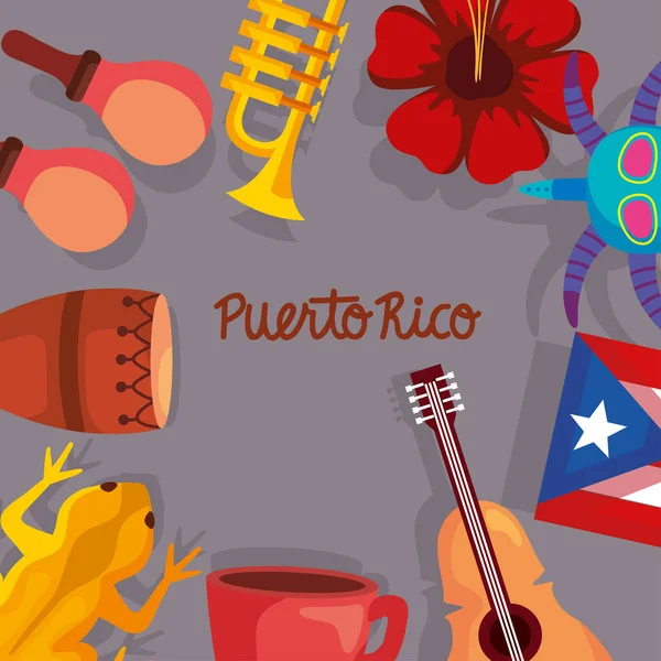 Estandarte de puerto rico — Archivo Imágenes Vectoriales