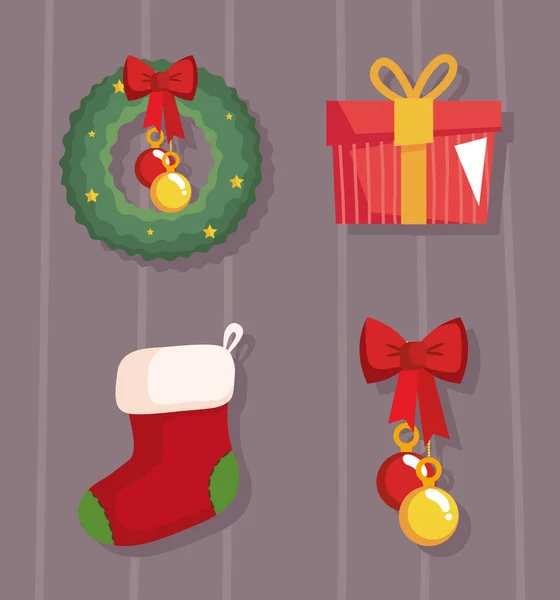 Noel dekorasyon simgeleri — Stok Vektör