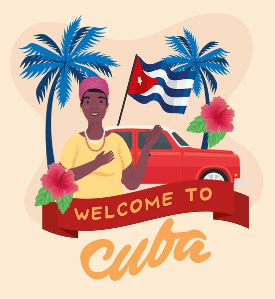 Benvenuti a CUBA — Vettoriale Stock