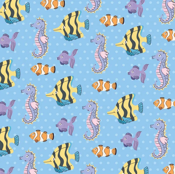 Söta sjödjur mönster — Stock vektor