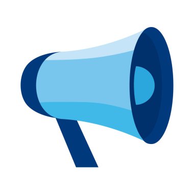 mavi bir megafon illüstrasyon