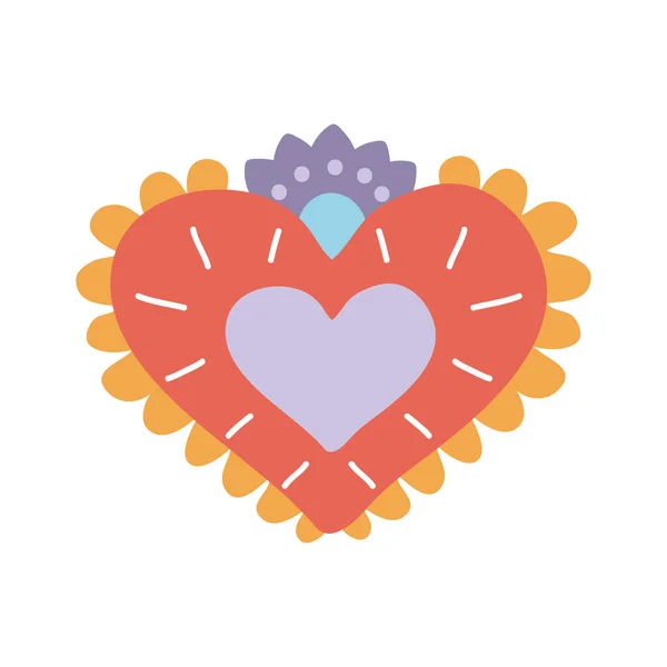 Cute decorated heart — Stock Vector