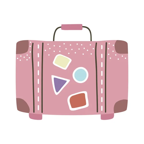 Pembe seyahat çantası — Stok Vektör