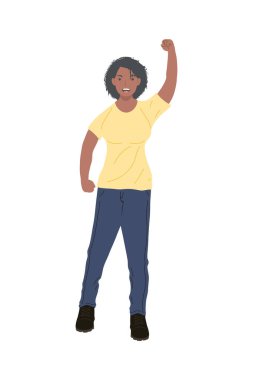 Siyah kadın protesto ediyor