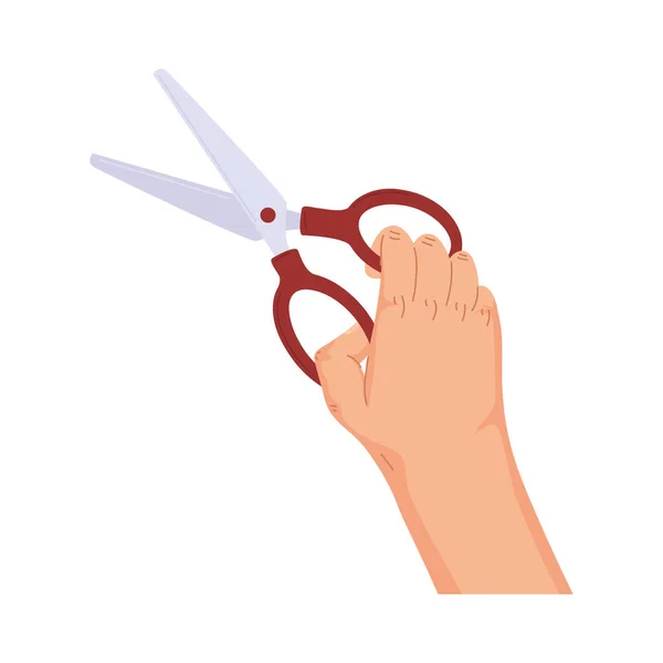 Ręka z nożyczkami — Wektor stockowy