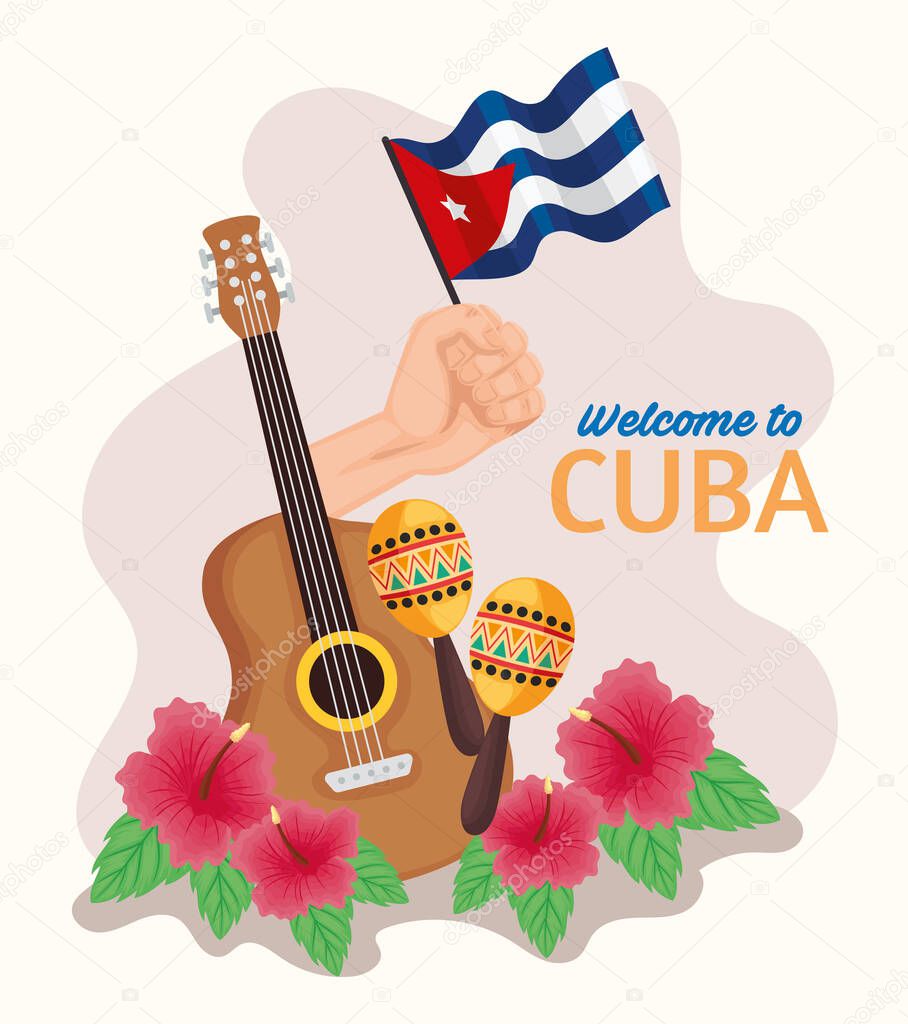 cuban flag and instruments