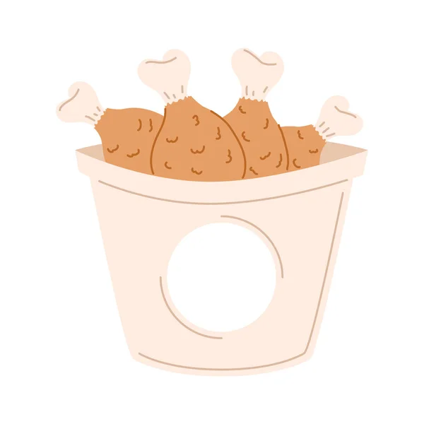Chicken bucket illustration — Stock Vector