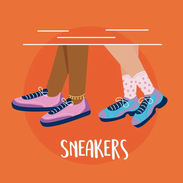 Chaussures avec baskets — Image vectorielle