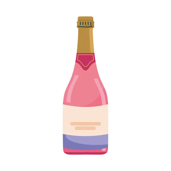 Garrafa de champanhe rosa —  Vetores de Stock