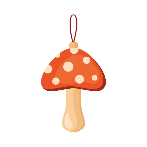 Рождественское украшение грибов — стоковый вектор