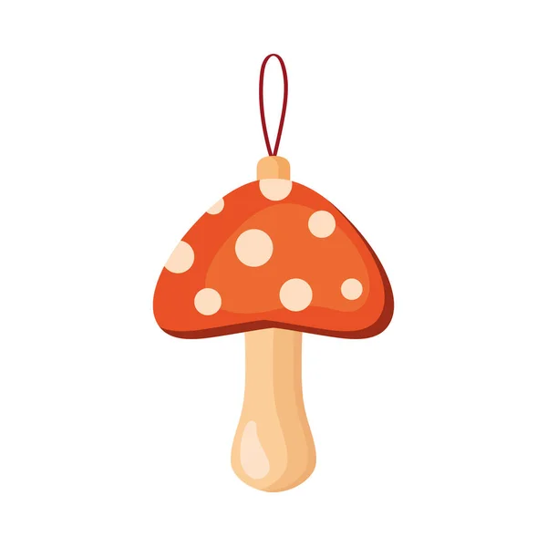 Christmas fungus decoration — Stock Vector